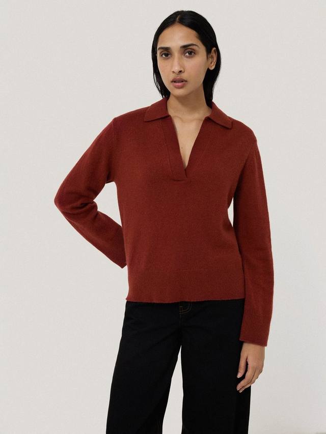 Плотный шерстяной джемпер с открытым воротом Jigsaw, красный
Плотный шерстяной джемпер с открытым воротом Jigsaw, красный