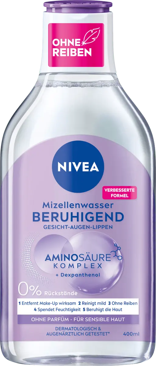 Мицеллярная вода успокаивающая 400мл NIVEA
Мицеллярная вода успокаивающая 400мл NIVEA