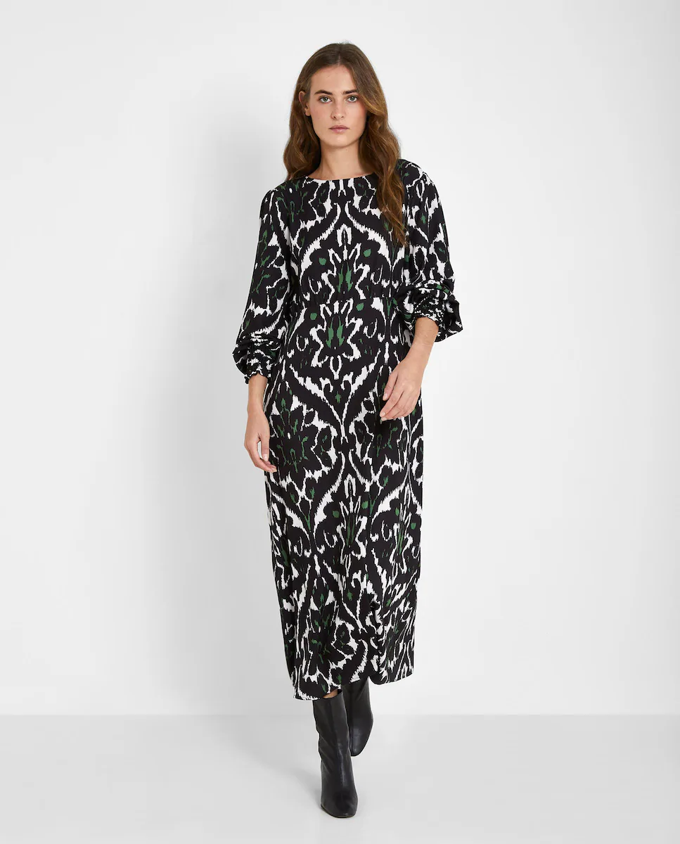 Длинное платье с принтом и пышными рукавами Trucco, чёрный
Длинное платье с принтом и пышными рукавами Trucco, чёрный