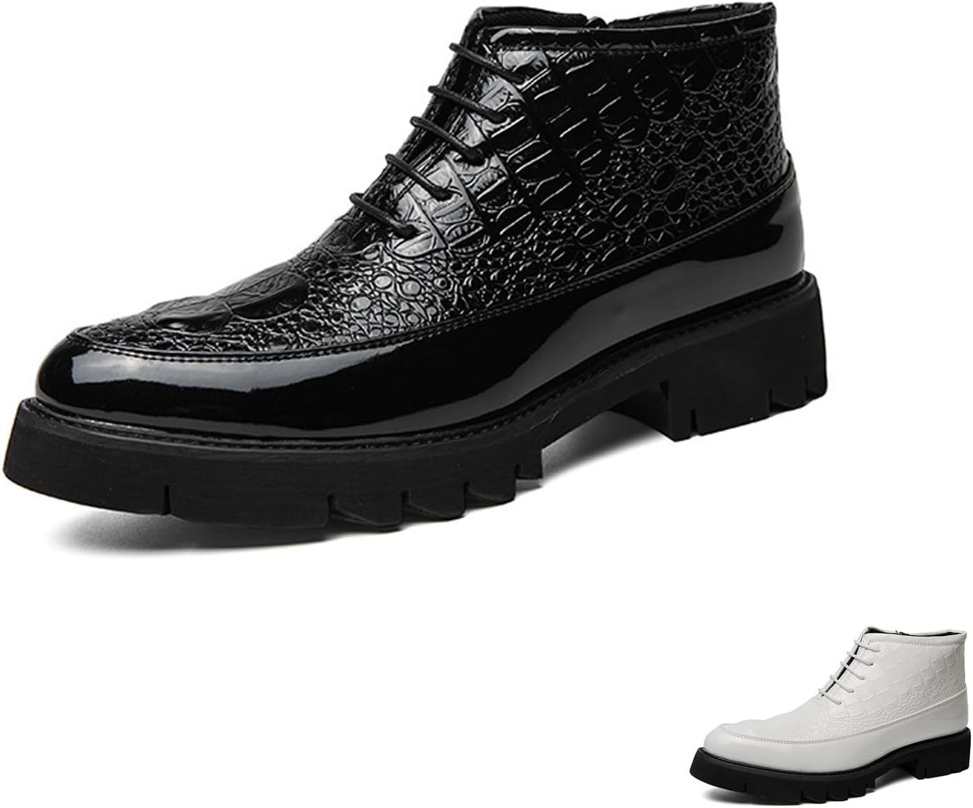 Мужские кожаные ботинки NSNEOND с принтом, шнуровкой, высоким верхом, каблуком-блоком, на щиколотку, модные, удобные, с заостренным носком, боковой молнией и рифленой подошвой, ботинки Челси для офиса, работы и свадьбы, черный
Мужские кожаные ботинки NSNEOND с принтом, шнуровкой, высоким верхом, каблуком-блоком, на щиколотку, модные, удобные, с заостренным носком, боковой молнией и рифленой подошвой, ботинки Челси для офиса, работы и свадьбы, черный