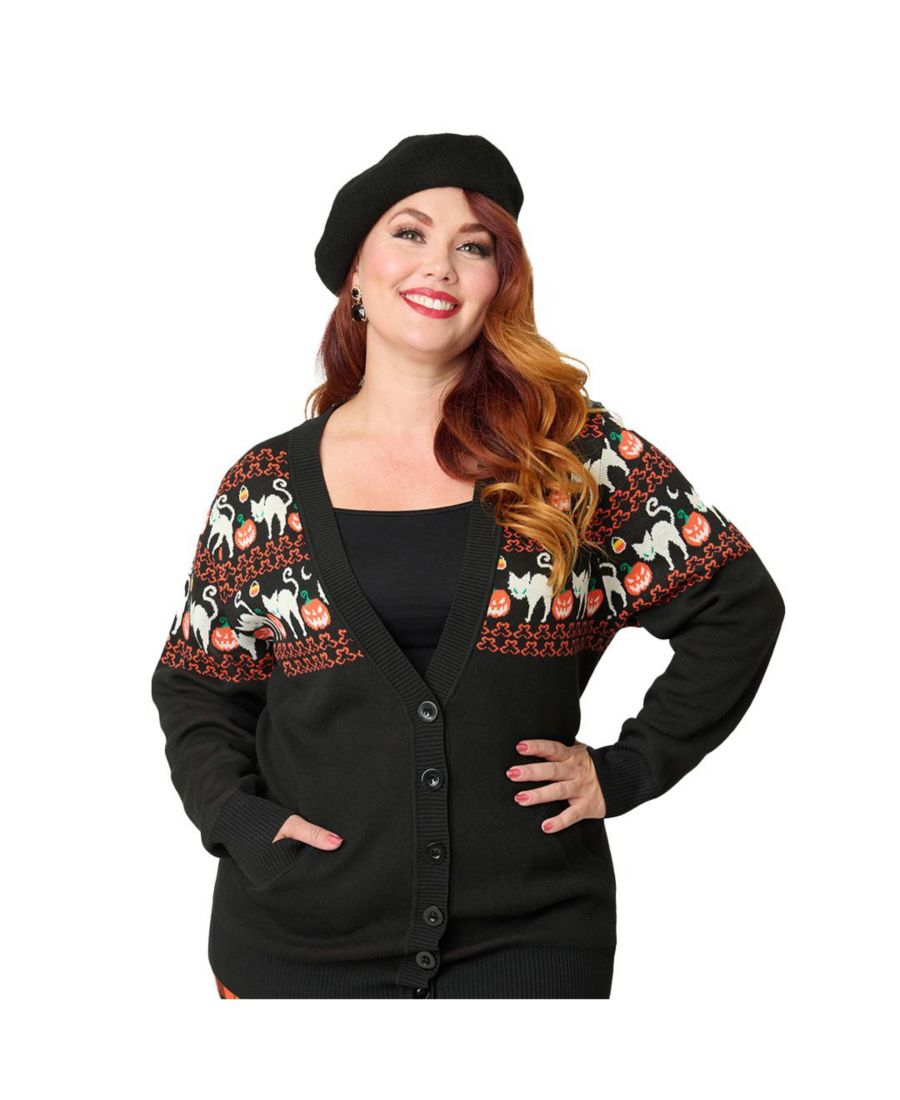 Женский длинный вязаный кардиган с принтом Unique Vintage, Black
Женский длинный вязаный кардиган с принтом Unique Vintage, Black