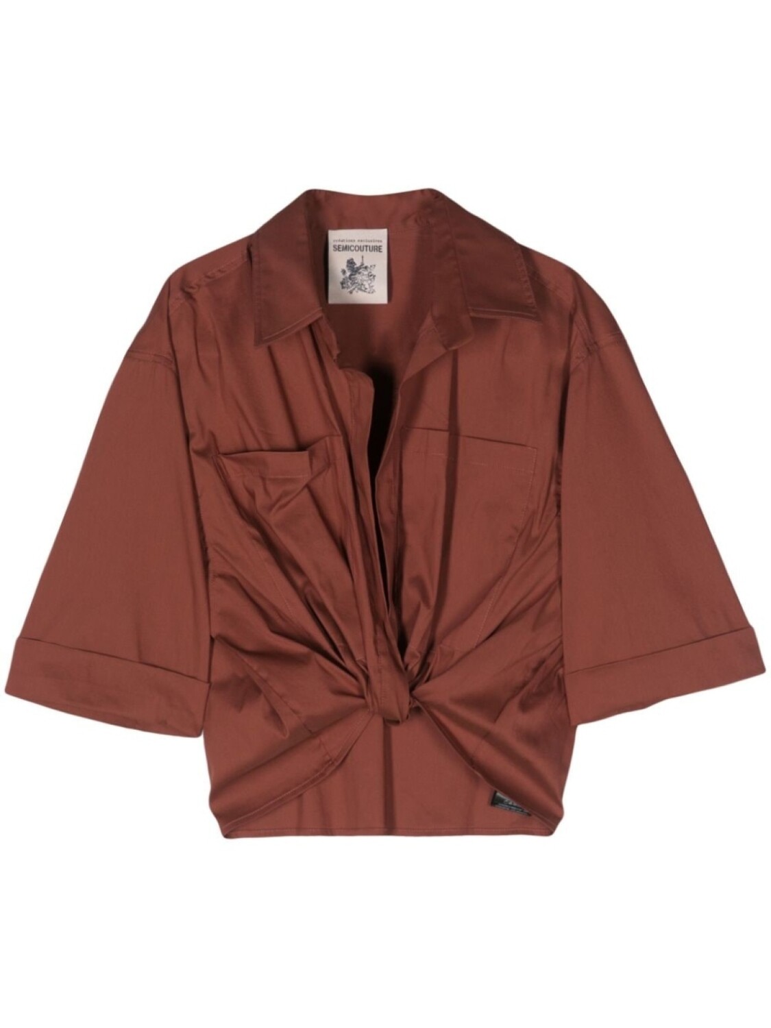 Semicouture укороченная рубашка с драпировкой, коричневый
Semicouture укороченная рубашка с драпировкой, коричневый