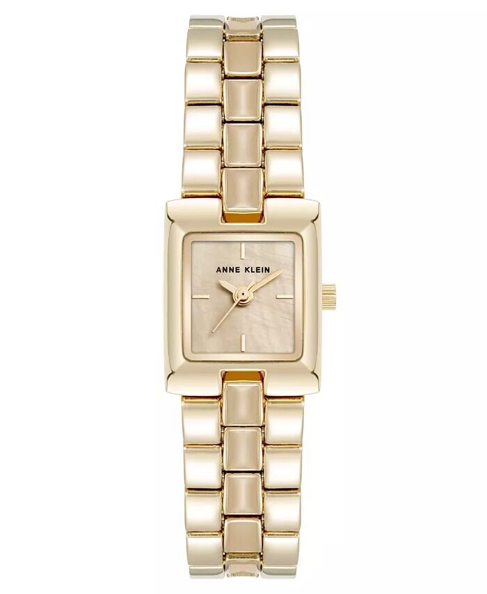 Женские кварцевые миниатюрные часы с коричневой эмалью и центральным звеном, золотистый металлический браслет с браслетом, 17,5 мм Anne Klein, мультиколор
Женские кварцевые миниатюрные часы с коричневой эмалью и центральным звеном, золотистый металлический браслет с браслетом, 17,5 мм Anne Klein, мультиколор