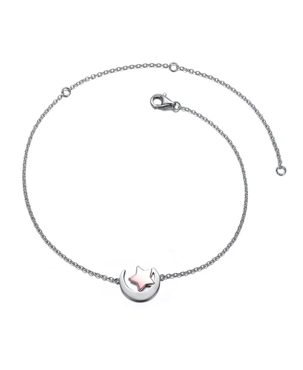 Браслет на лодыжку из стерлингового серебра 18 карат с позолотой в виде счастливой звезды и полумесяца, регулируемая длина Gigigirl, silver
Браслет на лодыжку из стерлингового серебра 18 карат с позолотой в виде счастливой звезды и полумесяца, регулируемая длина Gigigirl, silver