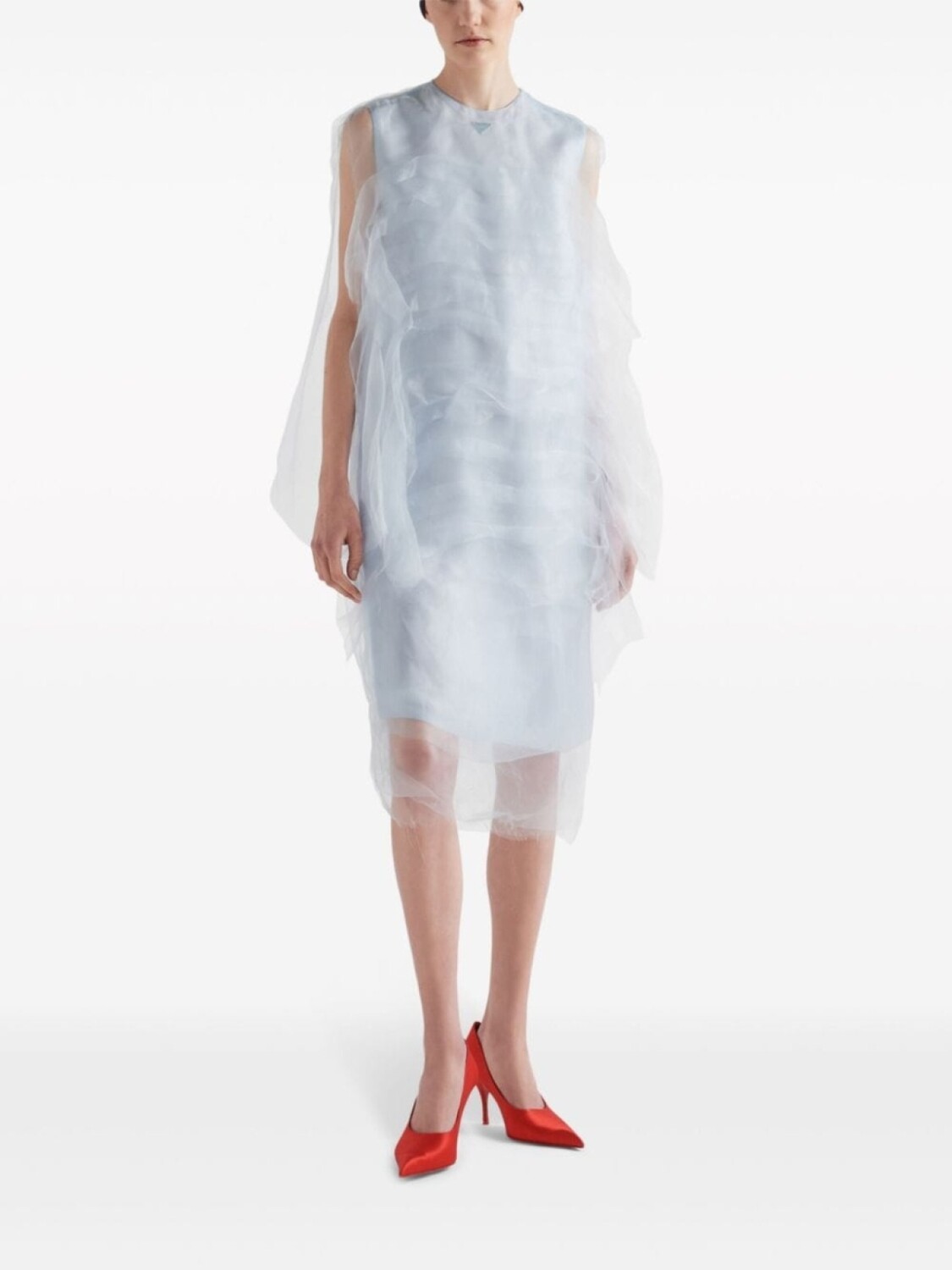 Prada платье с драпировкой из вуали, синий
Prada платье с драпировкой из вуали, синий