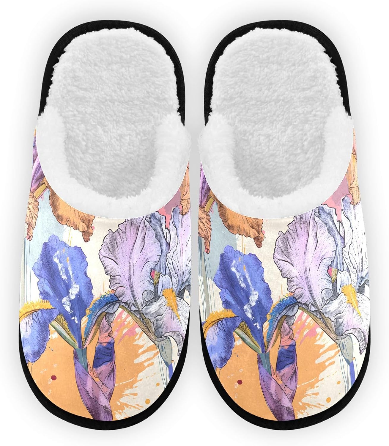 Мягкие плюшевые тапочки FENOCHE с яркими ирисами для женщин и мужчин, теплые и удобные, для путешествий, спа, с нескользящей подошвой, Multicolor
Мягкие плюшевые тапочки FENOCHE с яркими ирисами для женщин и мужчин, теплые и удобные, для путешествий, спа, с нескользящей подошвой, Multicolor