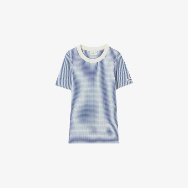 Топ Claudie Pierlot полосатый с коротким рукавом тонкой вязки, синий
Топ Claudie Pierlot полосатый с коротким рукавом тонкой вязки, синий