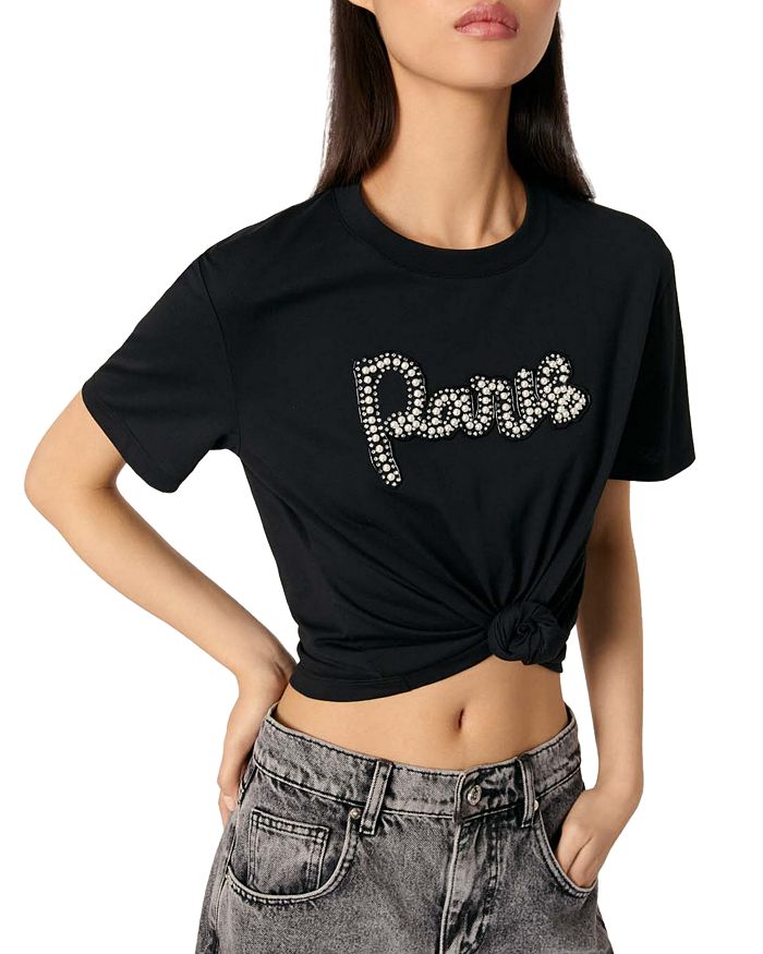 Декорированная футболка Maje, черный
Декорированная футболка Maje, черный