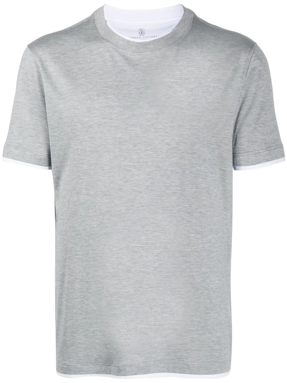 Футболка с многослойным эффектом Brunello Cucinelli, серый 
Футболка с многослойным эффектом Brunello Cucinelli, серый