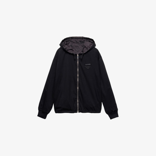 Худи Prada свободного кроя из хлопкового джерси, черный
Худи Prada свободного кроя из хлопкового джерси, черный