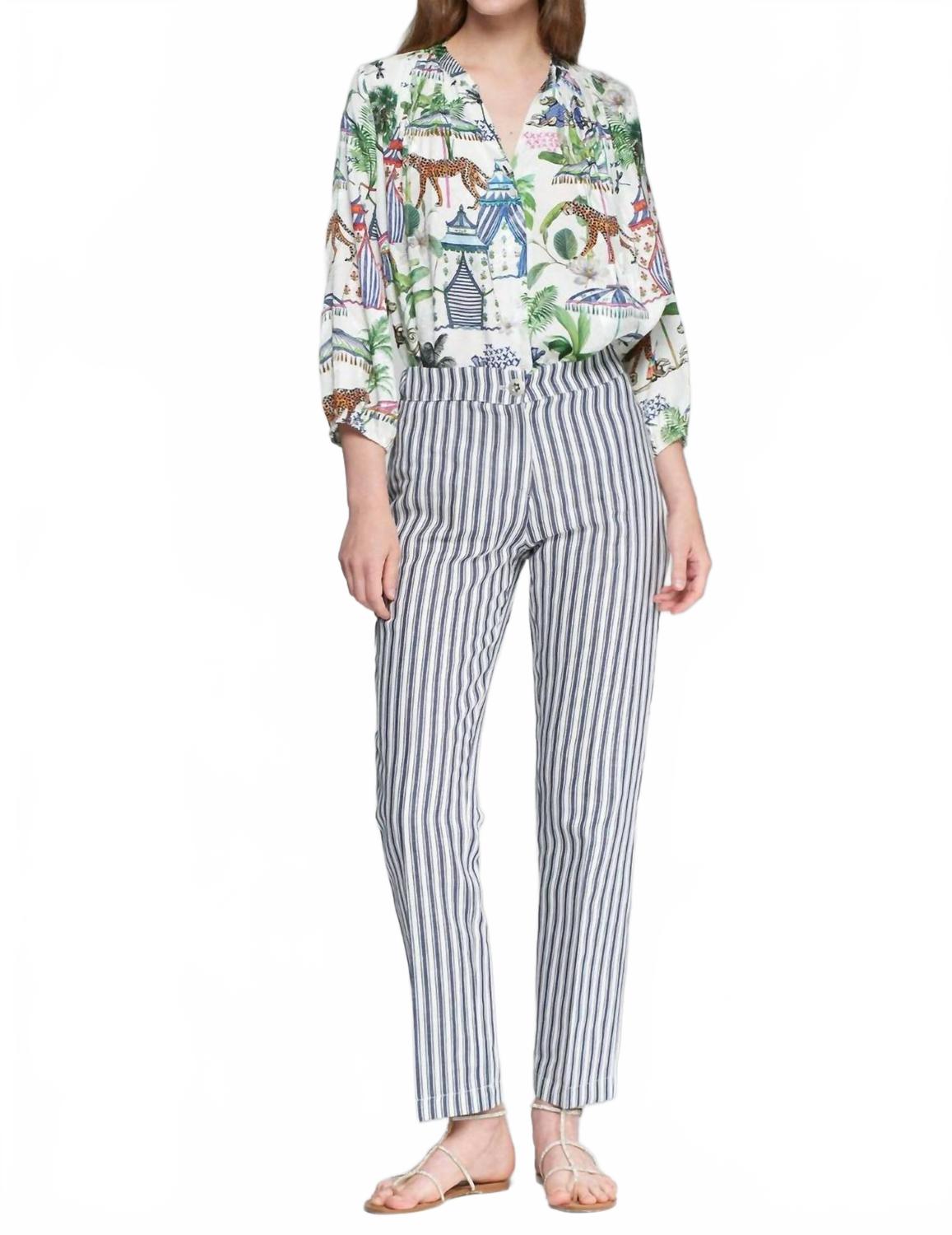 Женские брюки в синюю полоску Vilagallo
Женские брюки в синюю полоску Vilagallo