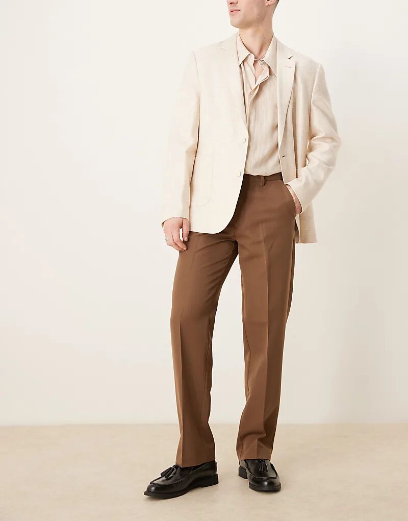 Элегантные прямые брюки коричневого цвета ASOS DESIGN
Элегантные прямые брюки коричневого цвета ASOS DESIGN