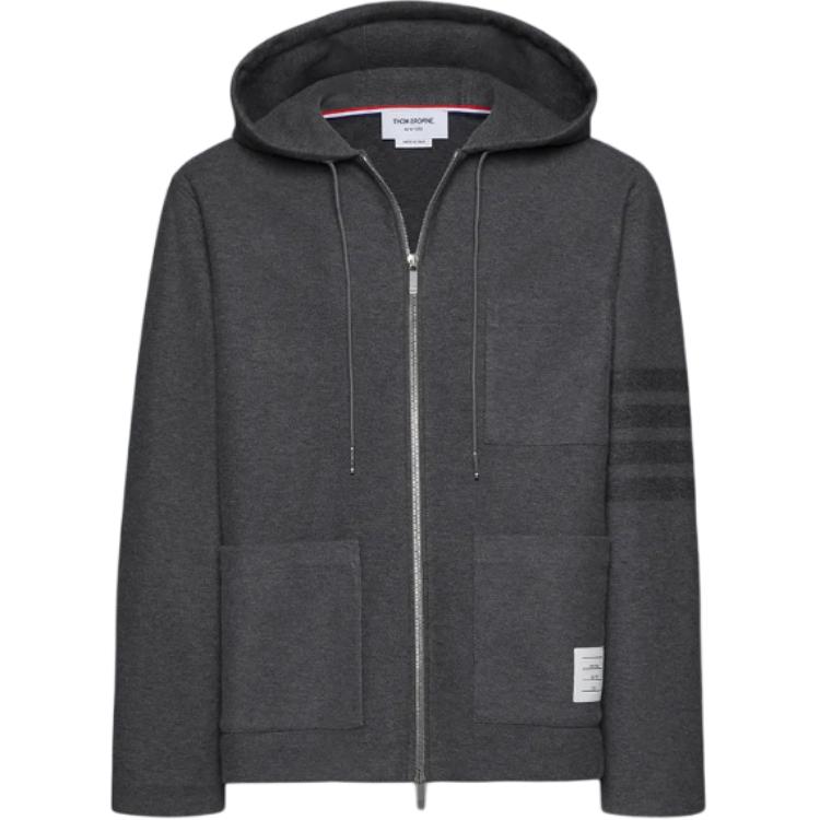 THOM BROWNE Полосатая толстовка с капюшоном, Black
THOM BROWNE Полосатая толстовка с капюшоном, Black