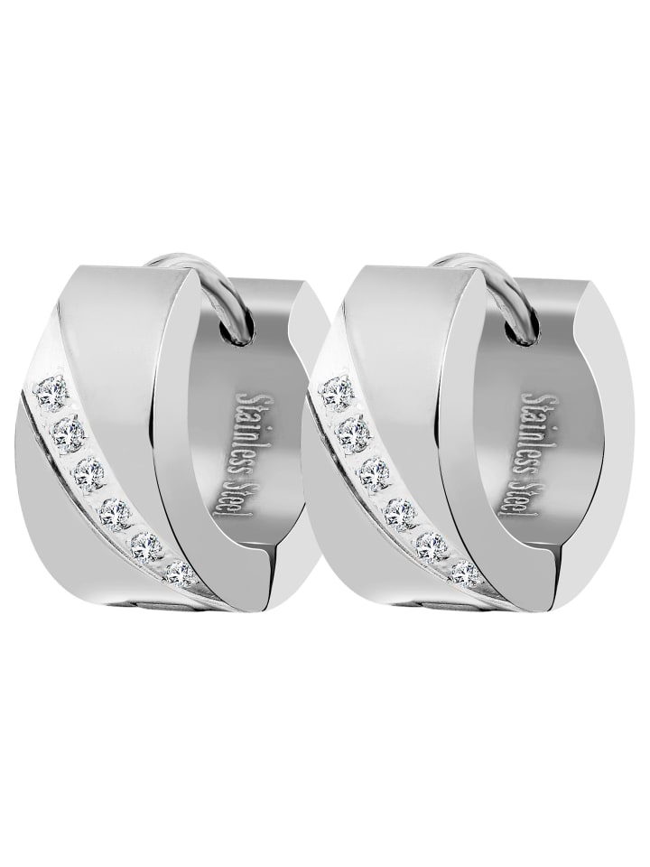 Adeliás Женские серьги - серьги-кольца на шарнирах из нержавеющей стали со стразами серебристого цвета
Adeliás Женские серьги - серьги-кольца на шарнирах из нержавеющей стали со стразами серебристого цвета