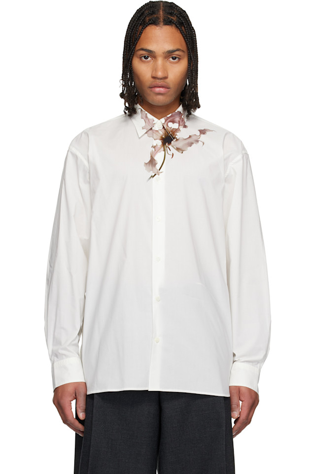 Dries Van Noten Белая свободная хлопковая рубашка
Dries Van Noten Белая свободная хлопковая рубашка