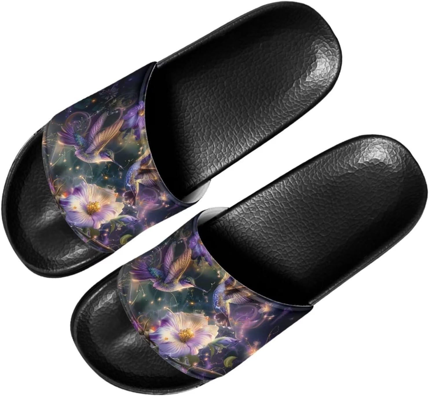Женские повседневные шлепанцы Forchrinse Black Cat с нотками музыки, мягкие нескользящие открытые тапочки, шлепанцы с плоской подошвой из ЭВА, Galaxy Hummingbird Flower
Женские повседневные шлепанцы Forchrinse Black Cat с нотками музыки, мягкие нескользящие открытые тапочки, шлепанцы с плоской подошвой из ЭВА, Galaxy Hummingbird Flower