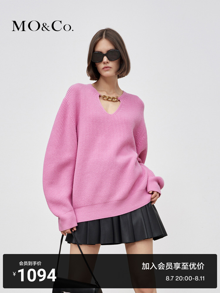 Шерстяной свитер Moco с цепочкой в студенческом стиле, черный
Шерстяной свитер Moco с цепочкой в студенческом стиле, черный