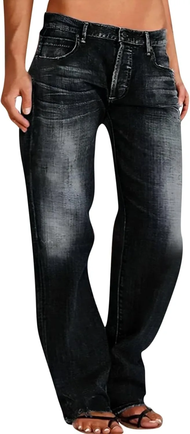 Женские джинсы с высокой талией и широкими штанинами в стиле ретро
Женские джинсы с высокой талией и широкими штанинами в стиле ретро