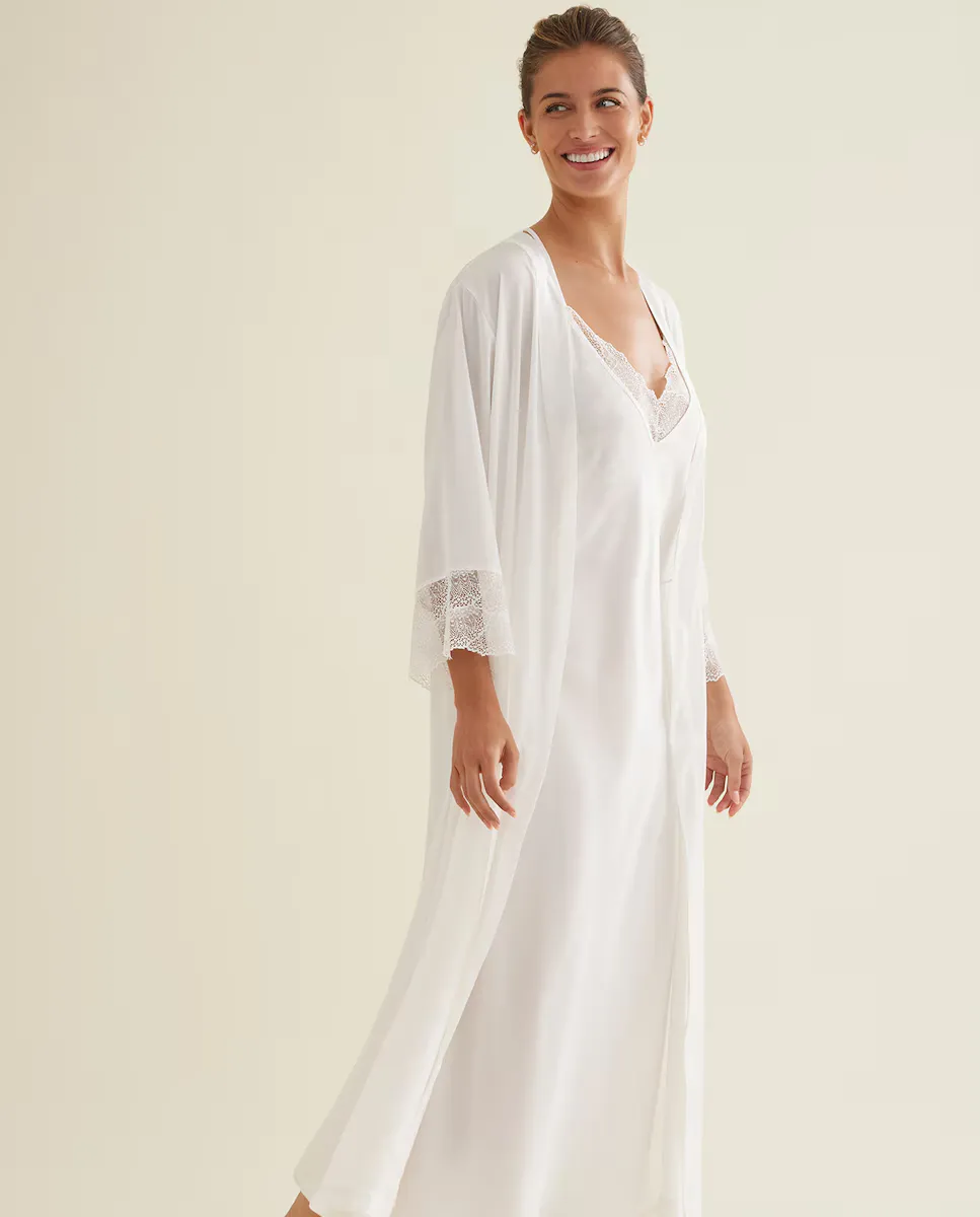 Женский длинный халат нижнего белья Promise, белый
Женский длинный халат нижнего белья Promise, белый