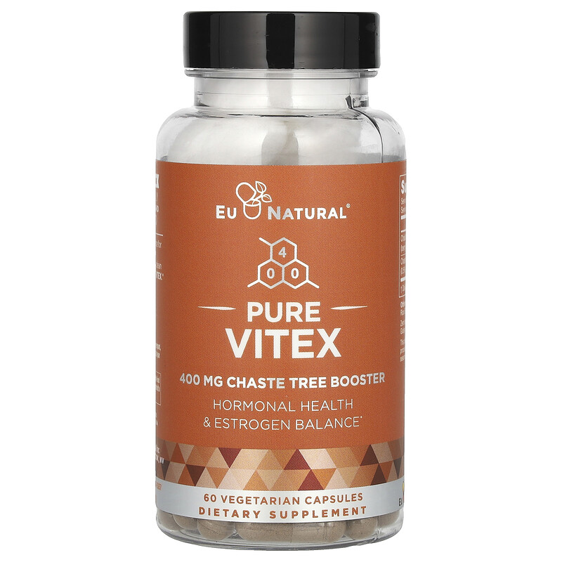 Eu Natural, Vitex, 400 мг, 60 вегетарианских капсул
Eu Natural, Vitex, 400 мг, 60 вегетарианских капсул