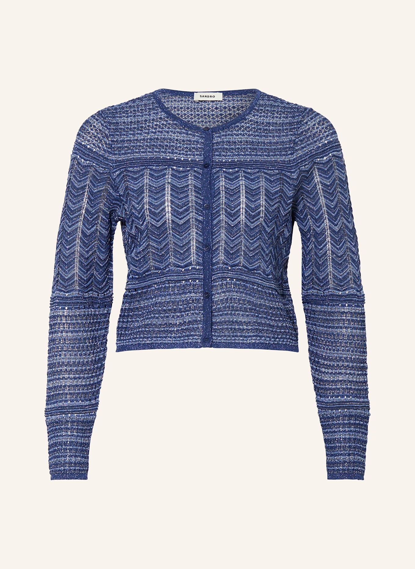 Кардиган с блестящей пряжей Sandro, синий
Кардиган с блестящей пряжей Sandro, синий