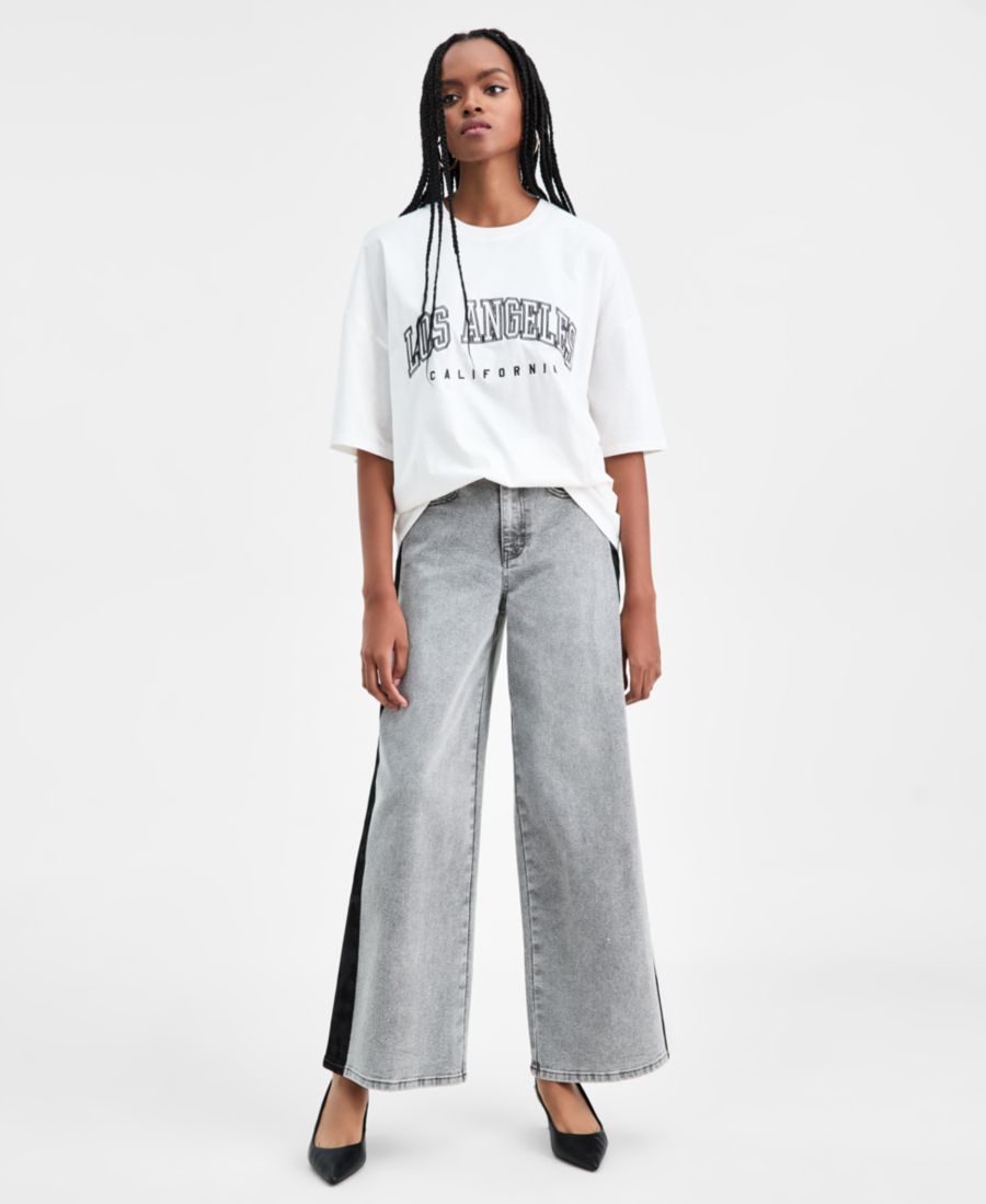 Женские джинсы с высокой посадкой, боковыми полосками и широкими штанинами Bar III, Light Ash
Женские джинсы с высокой посадкой, боковыми полосками и широкими штанинами Bar III, Light Ash