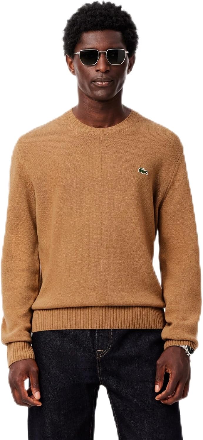 Lacoste мужской кардочесаный шерстяной свитер с круглым вырезом, Cookie
Lacoste мужской кардочесаный шерстяной свитер с круглым вырезом, Cookie