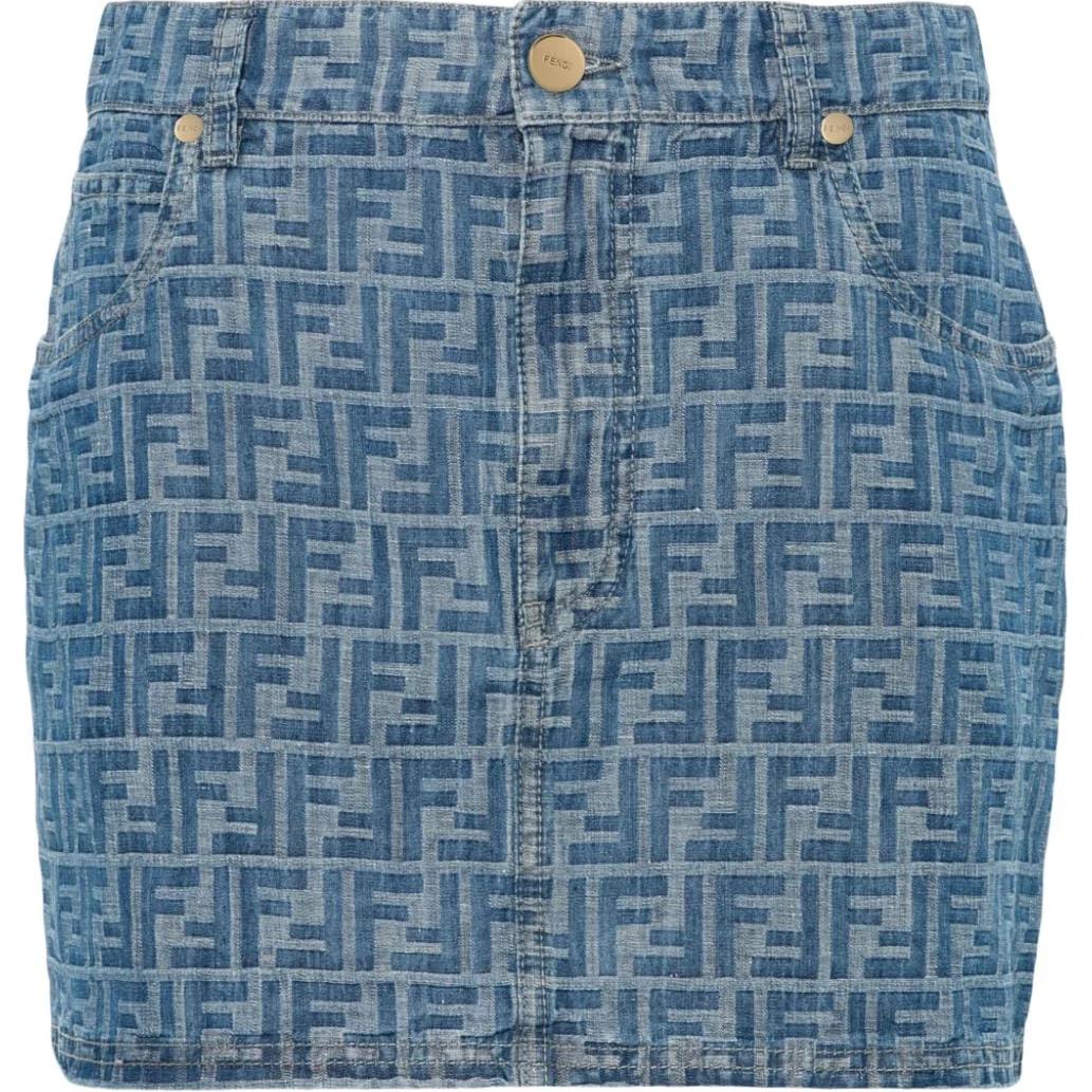 Фф Жаккард Джинсовая Мини-юбка FENDI, Светло-голубой
Фф Жаккард Джинсовая Мини-юбка FENDI, Светло-голубой