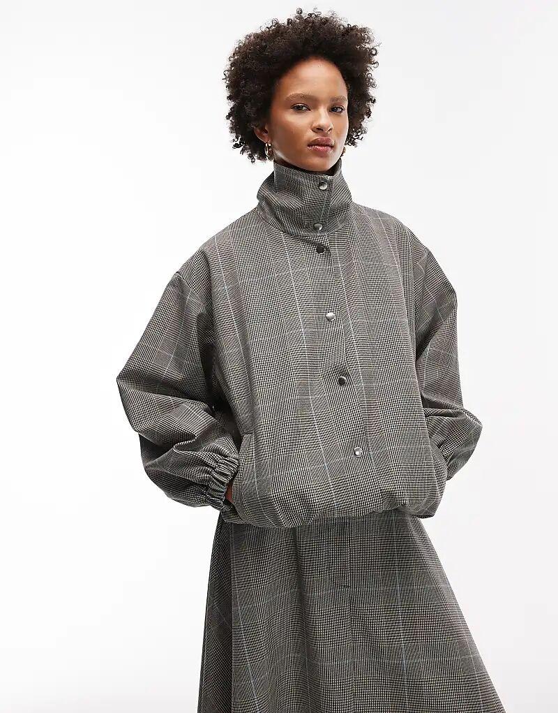 Пиджак ASOS DESIGN с воротником-стойкой в смешанную клетку
Пиджак ASOS DESIGN с воротником-стойкой в смешанную клетку