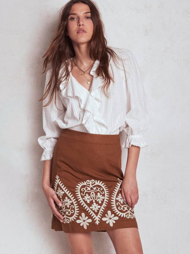 Юбка из льна с вышивкой в стиле пейсли Boden, Russet
Юбка из льна с вышивкой в стиле пейсли Boden, Russet