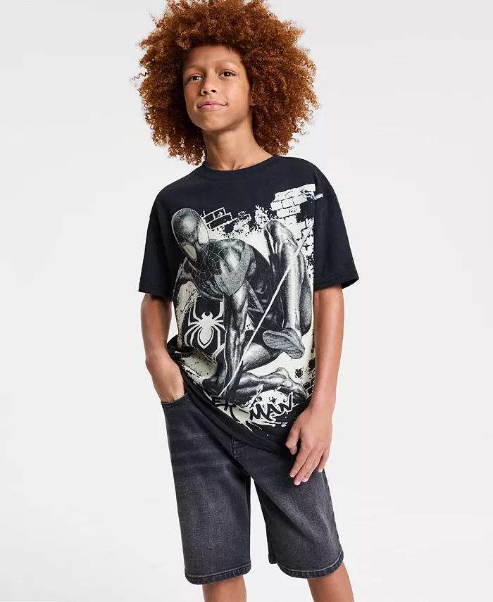 Футболка с коротким рукавом и крупным принтом для мальчиков Little & Big Boys Jumbo Graphic Spider-Man, черный 
Футболка с коротким рукавом и крупным принтом для мальчиков Little & Big Boys Jumbo Graphic Spider-Man, черный