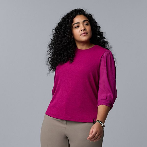 Топ с рукавами-твист Plus size Simply Vera Vera Wang, Terry Magenta
Топ с рукавами-твист Plus size Simply Vera Vera Wang, Terry Magenta