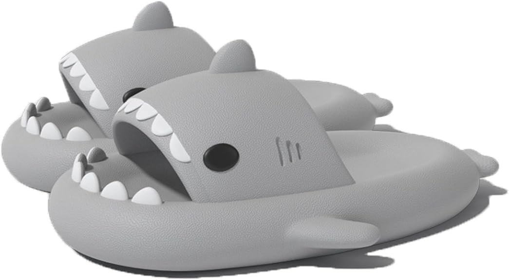 Мужские и женские шлепанцы Glemall с акулой, забавные шлепанцы Cloud Shark, открытый носок, противоскользящие, быстросохнущие, сандалии для душа с мягкой толстой подошвой, серый
Мужские и женские шлепанцы Glemall с акулой, забавные шлепанцы Cloud Shark, открытый носок, противоскользящие, быстросохнущие, сандалии для душа с мягкой толстой подошвой, серый