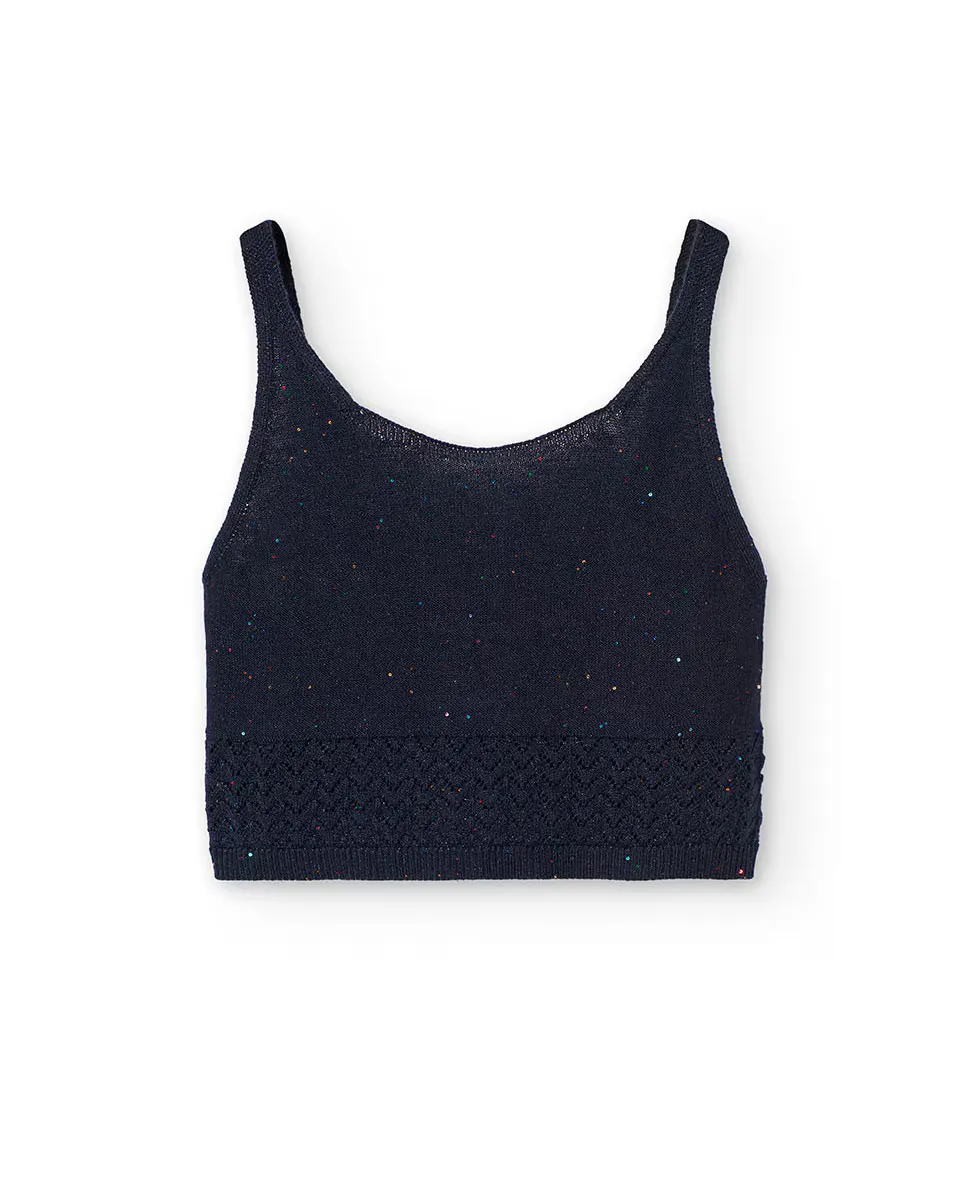 Вязаный свитер для девочек на бретелях Boboli, тёмно-синий
Вязаный свитер для девочек на бретелях Boboli, тёмно-синий