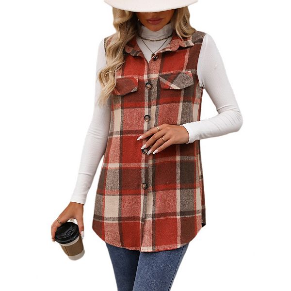 Женский клетчатый жилет без рукавов с лацканами Yesfashion, Orange Plaid
Женский клетчатый жилет без рукавов с лацканами Yesfashion, Orange Plaid