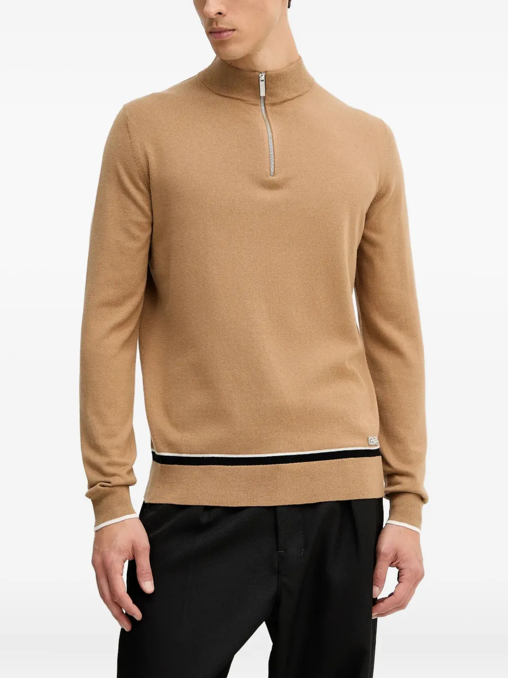 Свитер на молнии с полосатыми деталями Karl Lagerfeld, бежевый
Свитер на молнии с полосатыми деталями Karl Lagerfeld, бежевый