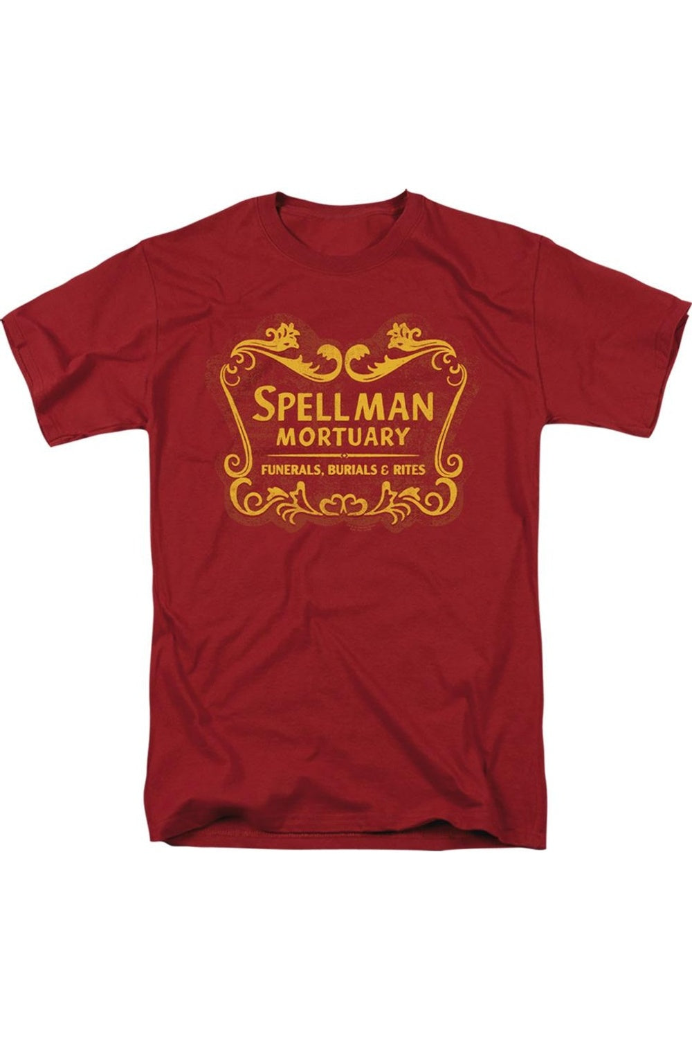 Футболка с коротким рукавом для взрослых «Леденящие душу приключения Сабрины Спеллман Мортуарий» Gildan, цвет cardinal
Футболка с коротким рукавом для взрослых «Леденящие душу приключения Сабрины Спеллман Мортуарий» Gildan, цвет cardinal