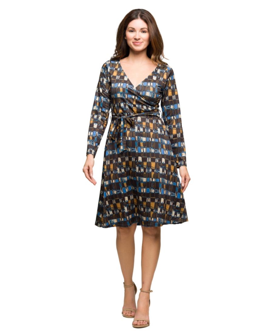 Женское платье-халат с длинными рукавами 24seven Comfort Apparel, Brown Multi
Женское платье-халат с длинными рукавами 24seven Comfort Apparel, Brown Multi