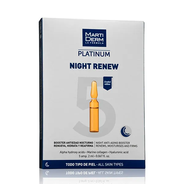 Ночные омолаживающие волдыри Platinum Night Renew Martiderm, 5 UD
Ночные омолаживающие волдыри Platinum Night Renew Martiderm, 5 UD