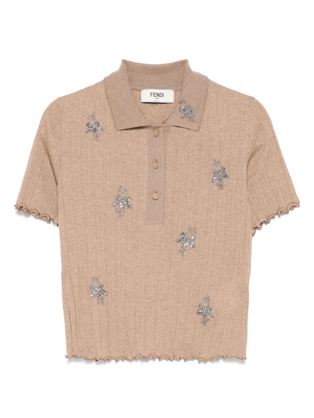 Рубашка поло с короткими рукавами FENDI, коричневый 
Рубашка поло с короткими рукавами FENDI, коричневый