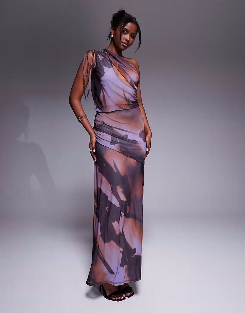 Платье миди ASOS DESIGN на одно плечо с сетчатым канавочным узором и разрезом с размытым фиолетовым принтом
Платье миди ASOS DESIGN на одно плечо с сетчатым канавочным узором и разрезом с размытым фиолетовым принтом