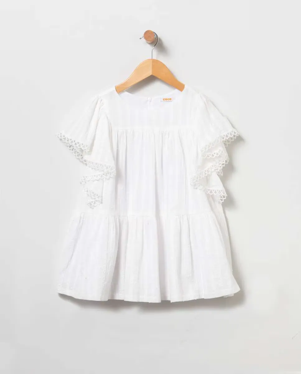 Белое платье для девочки с плюмети Coco Acqua, белый
Белое платье для девочки с плюмети Coco Acqua, белый