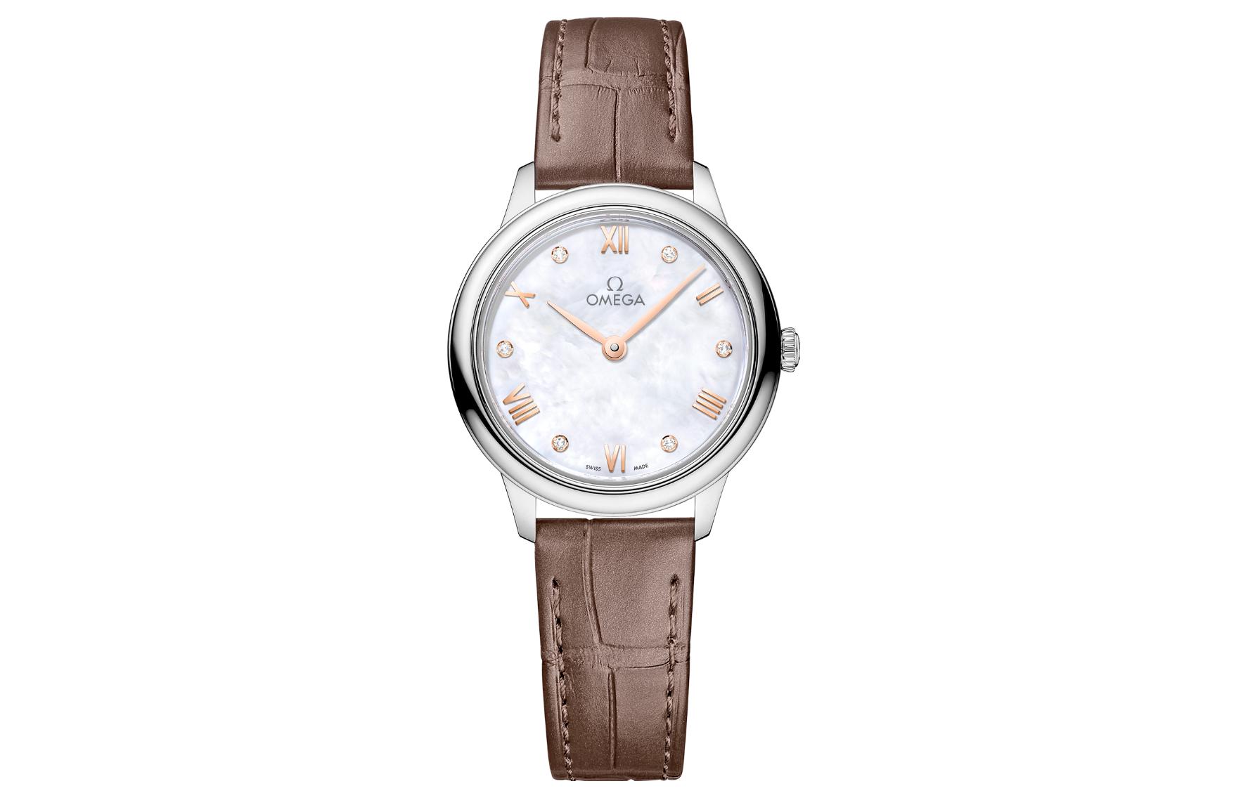 OMEGA Часы Elegant Saucer Series Quartz Movement Women's Watch 27.5mm White Dial Crocodile Leather Strap
OMEGA Часы Elegant Saucer Series Quartz Movement Women's Watch 27.5mm White Dial Crocodile Leather Strap