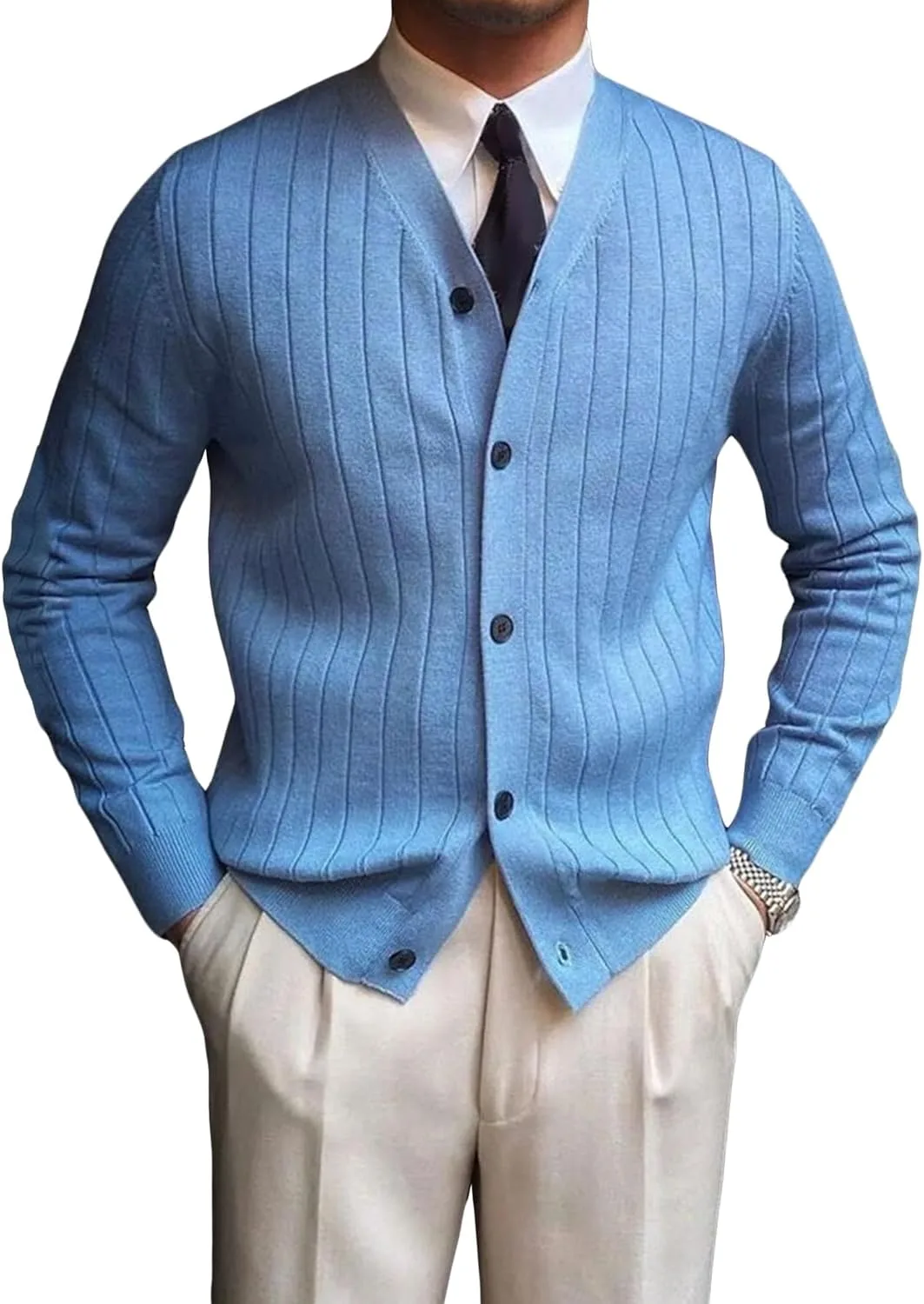 Мужской кардиган с V-образным вырезом и вязаным узором JEShifangjiusu
Мужской кардиган с V-образным вырезом и вязаным узором JEShifangjiusu