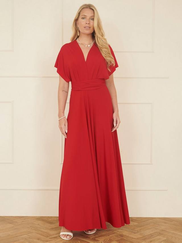 Эластичное многослойное платье макси Yumi, красный 
Эластичное многослойное платье макси Yumi, красный