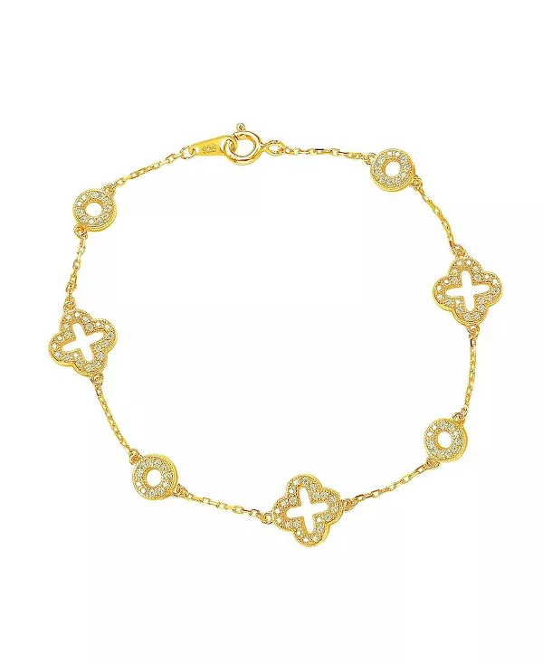 Браслет Suzy Levian из стерлингового серебра с кубическим цирконием, клевером и кругом Suzy Levian New York, gold
Браслет Suzy Levian из стерлингового серебра с кубическим цирконием, клевером и кругом Suzy Levian New York, gold