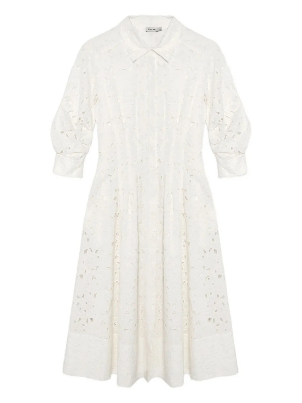 Платье-рубашка с вышивкой люверсами Simkhai, белый
Платье-рубашка с вышивкой люверсами Simkhai, белый