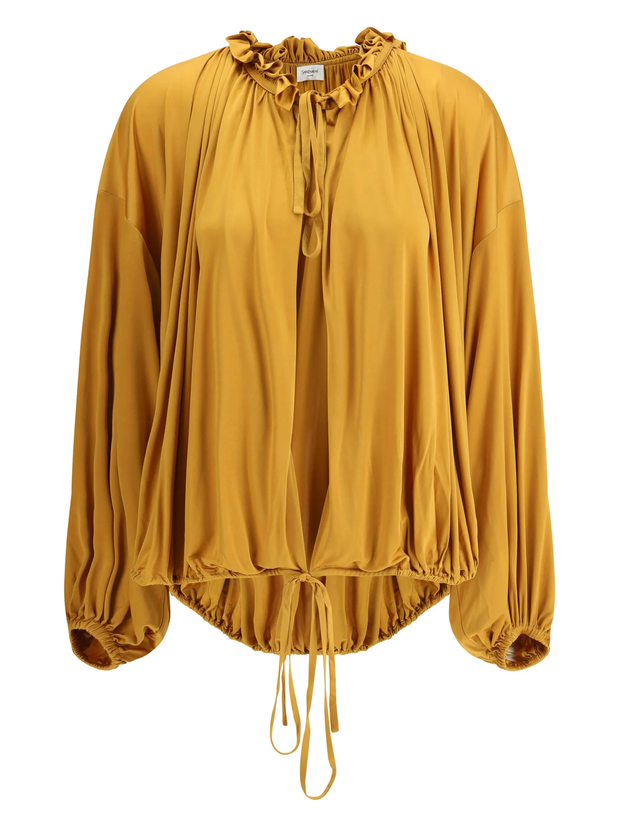 Топ с кулиской и оборками Saint Laurent, оранжевый
Топ с кулиской и оборками Saint Laurent, оранжевый