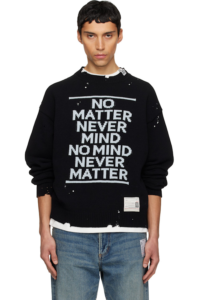 Свитер жаккардовой вязки с надписью Maison Mihara Yasuhiro, черный
Свитер жаккардовой вязки с надписью Maison Mihara Yasuhiro, черный