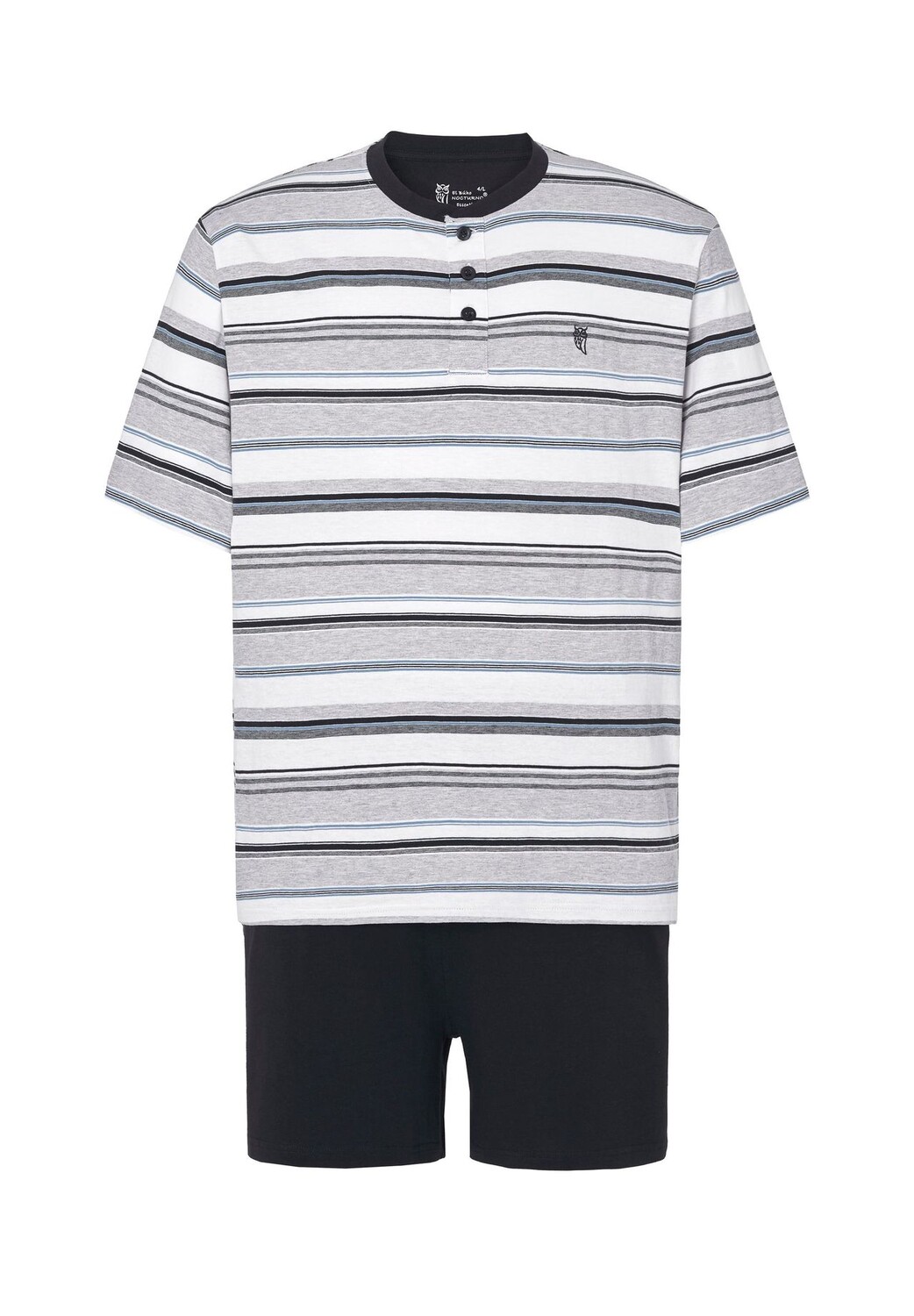 Мужская пижама с короткими пуговицами и планкой, трикотажная в полоску, серая El Búho NOCTURNO, серый
Мужская пижама с короткими пуговицами и планкой, трикотажная в полоску, серая El Búho NOCTURNO, серый